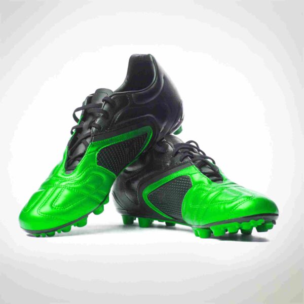 Green soccer shoes